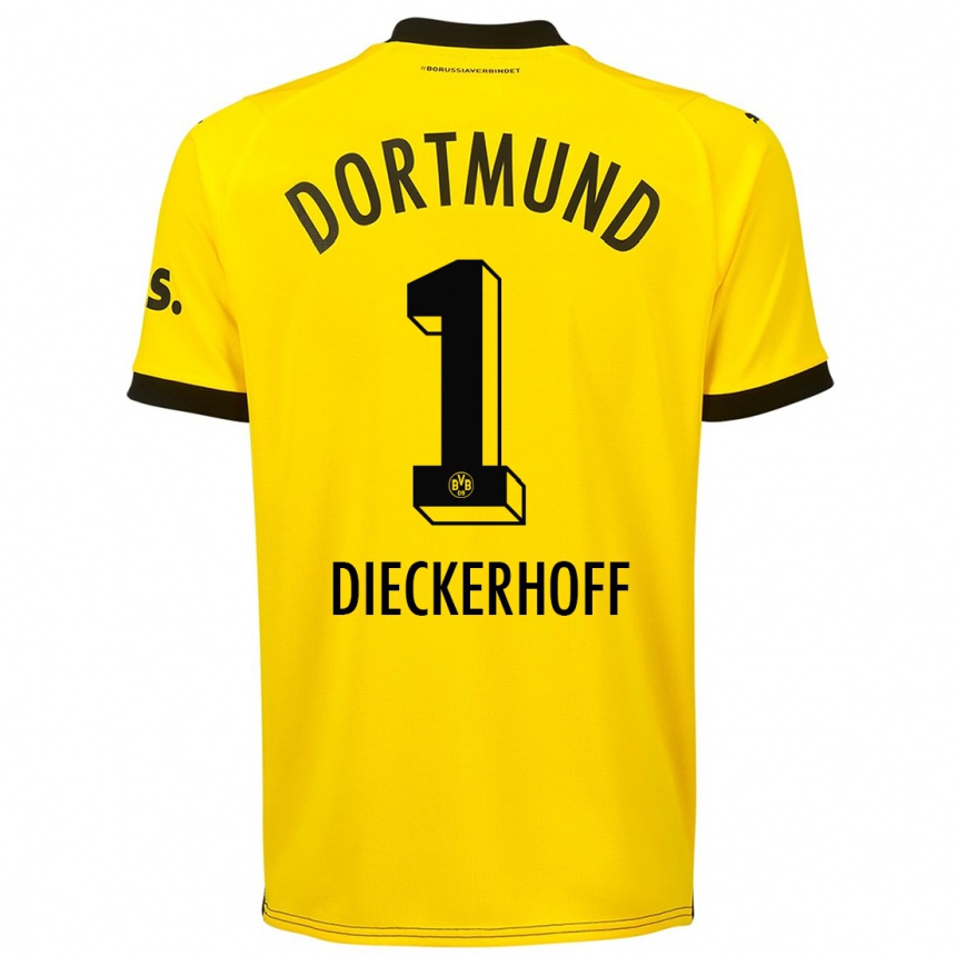 Hombre Fútbol Camiseta Max Dieckerhoff #1 Amarillo 1ª Equipación 2023/24 México