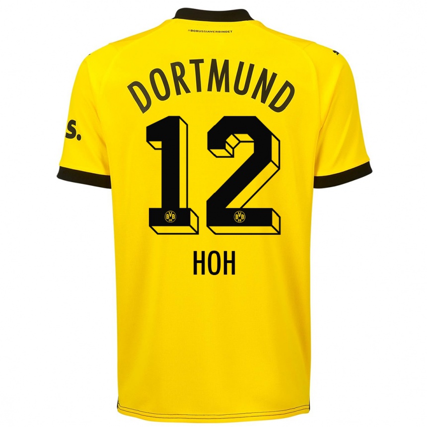 Hombre Fútbol Camiseta Hendrik Hoh #12 Amarillo 1ª Equipación 2023/24 México