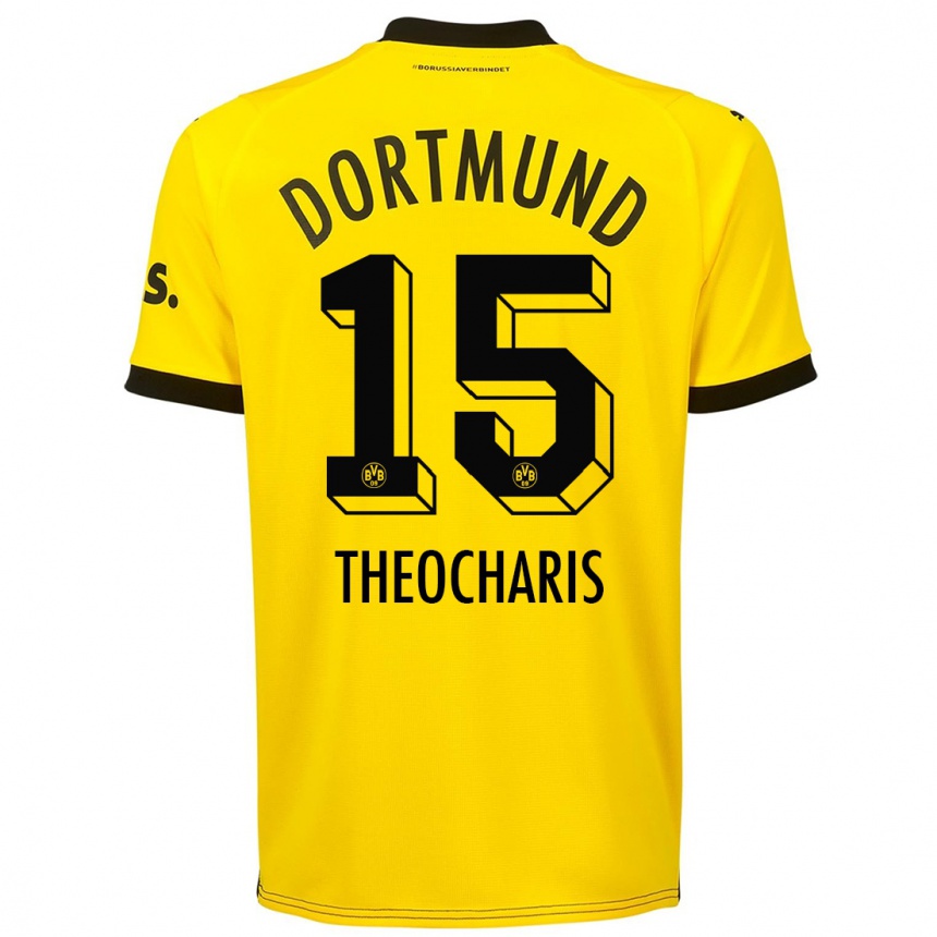 Hombre Fútbol Camiseta Elefterios Theocharis #15 Amarillo 1ª Equipación 2023/24 México