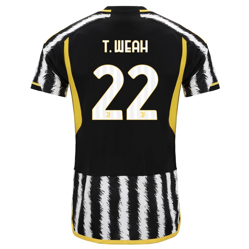 Hombre Fútbol Camiseta Timothy Weah #22 Blanco Negro 1ª Equipación 2023/24 México