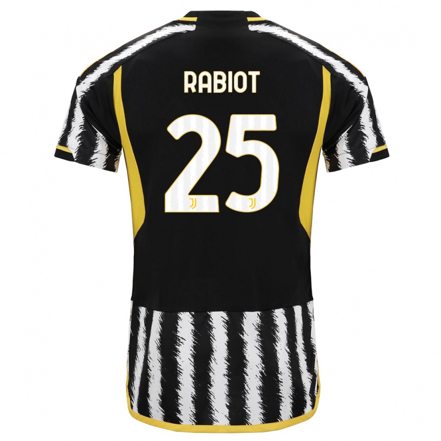 Hombre Fútbol Camiseta Adrien Rabiot #25 Blanco Negro 1ª Equipación 2023/24 México