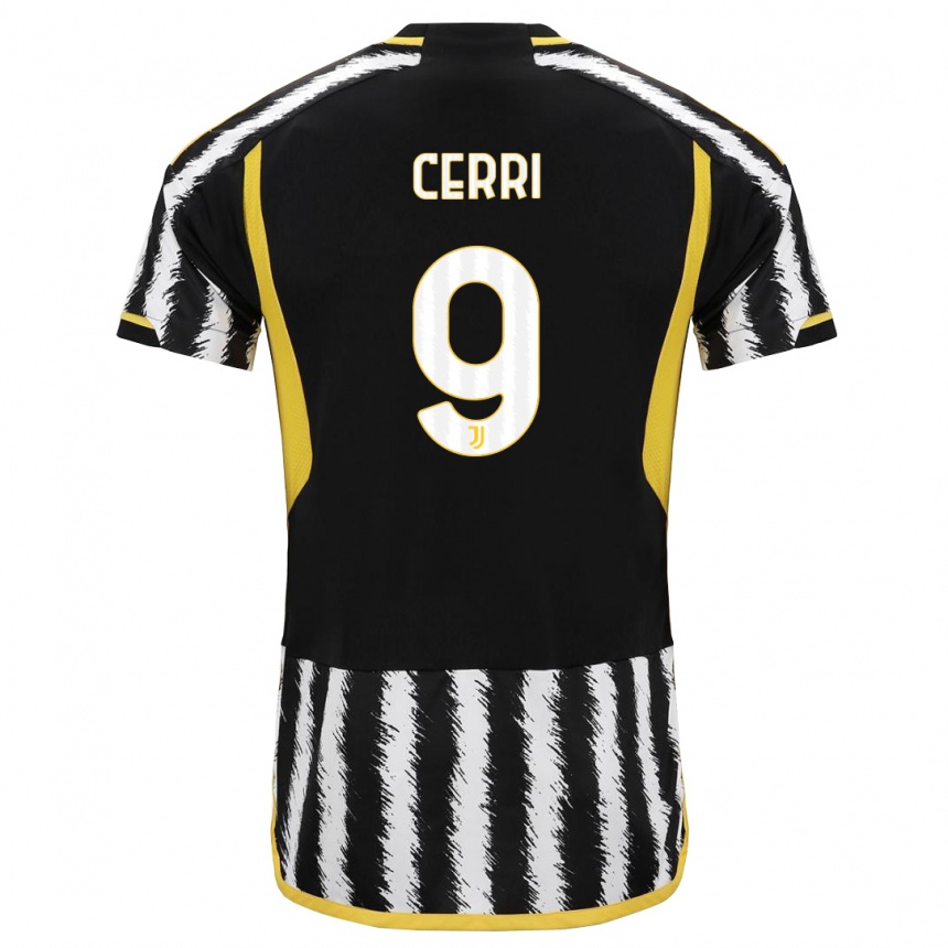 Hombre Fútbol Camiseta Leonardo Cerri #9 Blanco Negro 1ª Equipación 2023/24 México