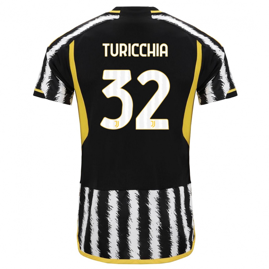 Hombre Fútbol Camiseta Riccardo Turicchia #32 Blanco Negro 1ª Equipación 2023/24 México