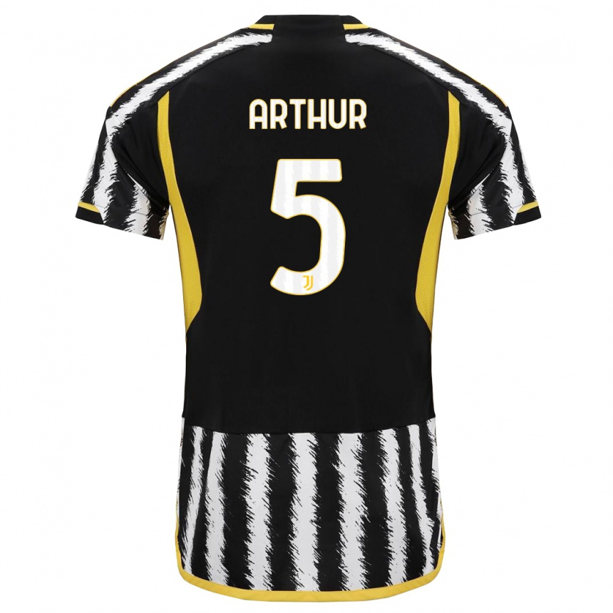 Hombre Fútbol Camiseta Arthur #5 Blanco Negro 1ª Equipación 2023/24 México