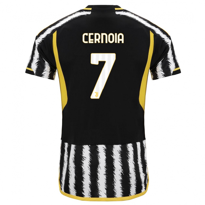 Hombre Fútbol Camiseta Valentina Cernoia #7 Blanco Negro 1ª Equipación 2023/24 México