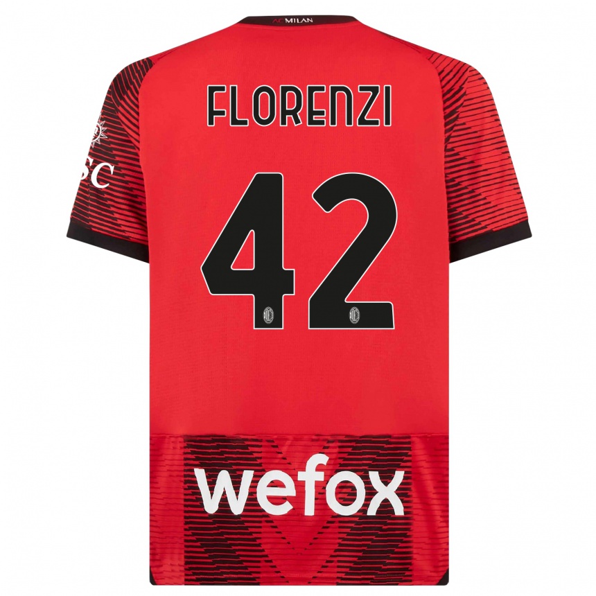 Hombre Fútbol Camiseta Alessandro Florenzi #42 Negro Rojo 1ª Equipación 2023/24 México
