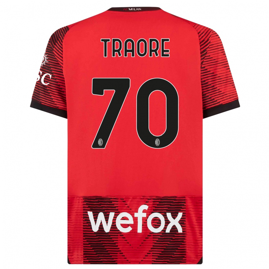 Hombre Fútbol Camiseta Chaka Traore #70 Negro Rojo 1ª Equipación 2023/24 México