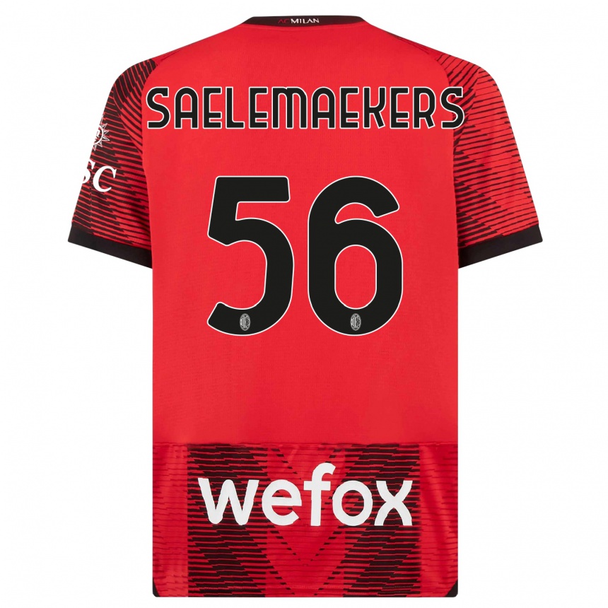 Hombre Fútbol Camiseta Alexis Saelemaekers #56 Negro Rojo 1ª Equipación 2023/24 México