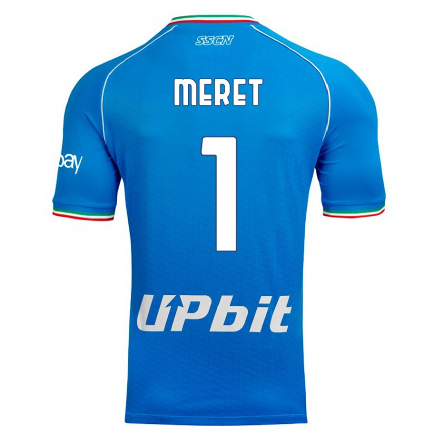 Hombre Fútbol Camiseta Alex Meret #1 Cielo Azul 1ª Equipación 2023/24 México