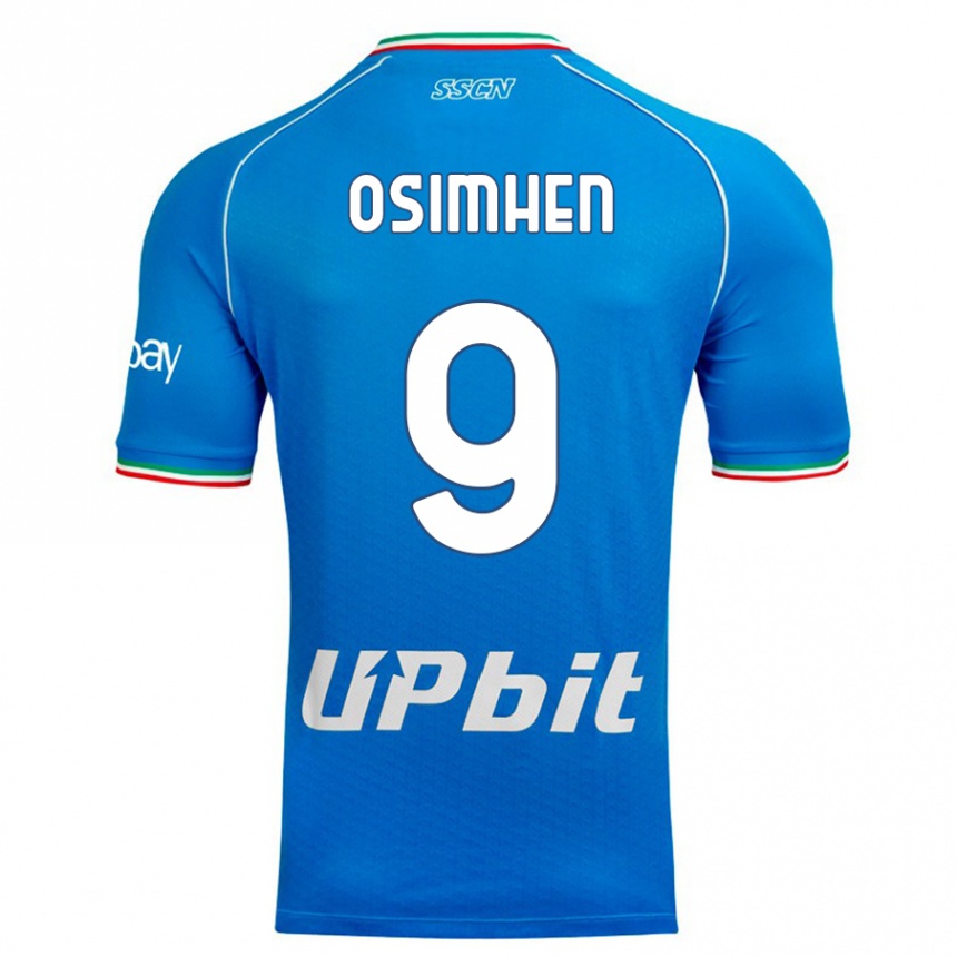 Hombre Fútbol Camiseta Victor Osimhen #9 Cielo Azul 1ª Equipación 2023/24 México