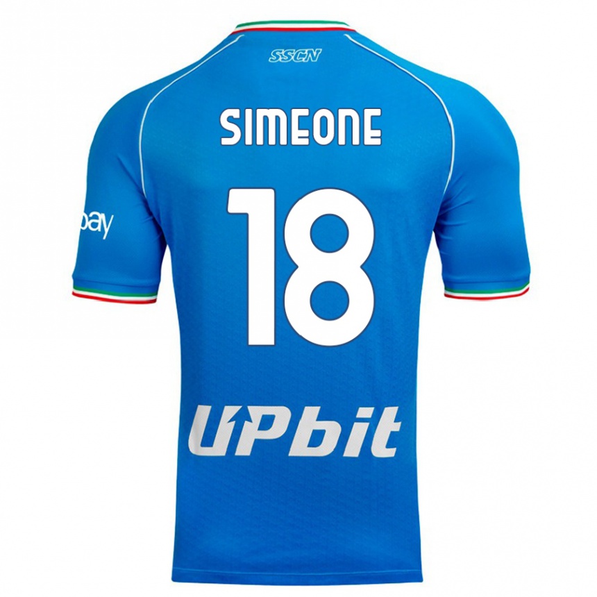 Hombre Fútbol Camiseta Giovanni Simeone #18 Cielo Azul 1ª Equipación 2023/24 México