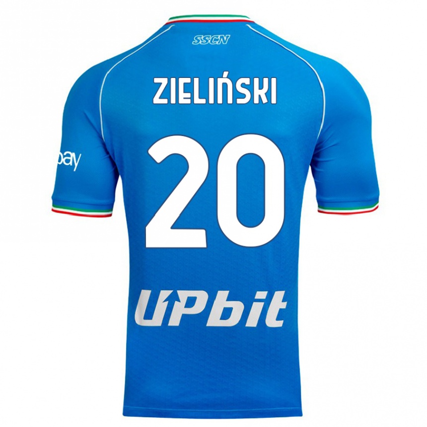 Hombre Fútbol Camiseta Piotr Zielinski #20 Cielo Azul 1ª Equipación 2023/24 México