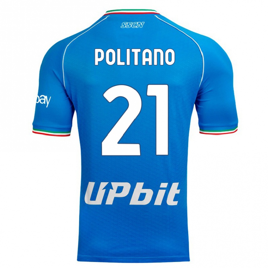 Hombre Fútbol Camiseta Matteo Politano #21 Cielo Azul 1ª Equipación 2023/24 México