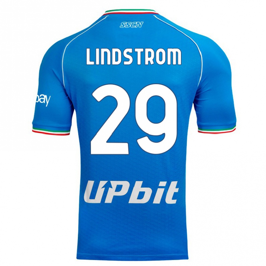 Hombre Fútbol Camiseta Jesper Lindstrøm #29 Cielo Azul 1ª Equipación 2023/24 México