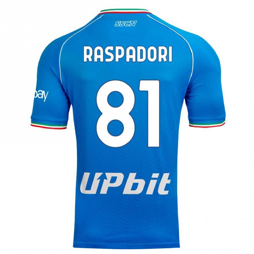 Hombre Fútbol Camiseta Giacomo Raspadori #81 Cielo Azul 1ª Equipación 2023/24 México