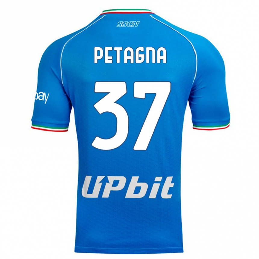 Hombre Fútbol Camiseta Andrea Petagna #37 Cielo Azul 1ª Equipación 2023/24 México