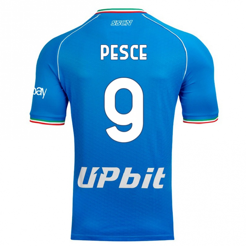 Hombre Fútbol Camiseta Antonio Pesce #9 Cielo Azul 1ª Equipación 2023/24 México