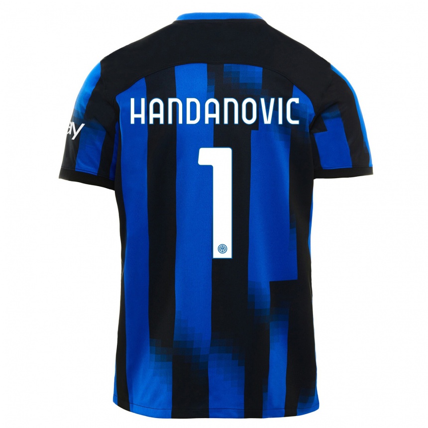 Hombre Fútbol Camiseta Samir Handanovic #1 Azul Negro 1ª Equipación 2023/24 México