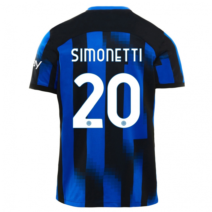 Hombre Fútbol Camiseta Flaminia Simonetti #20 Azul Negro 1ª Equipación 2023/24 México