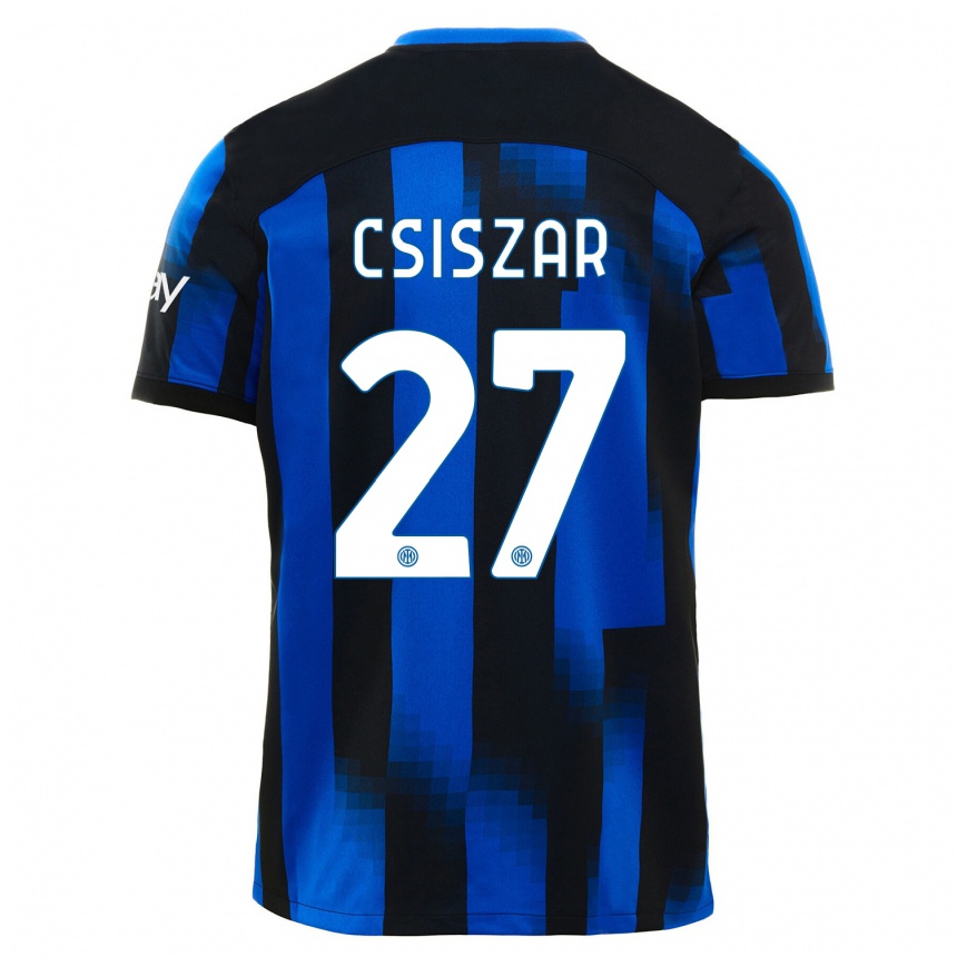 Hombre Fútbol Camiseta Henrietta Csiszar #27 Azul Negro 1ª Equipación 2023/24 México