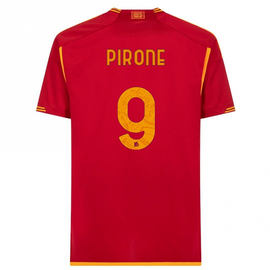 Hombre Fútbol Camiseta Valeria Pirone #9 Rojo 1ª Equipación 2023/24 México