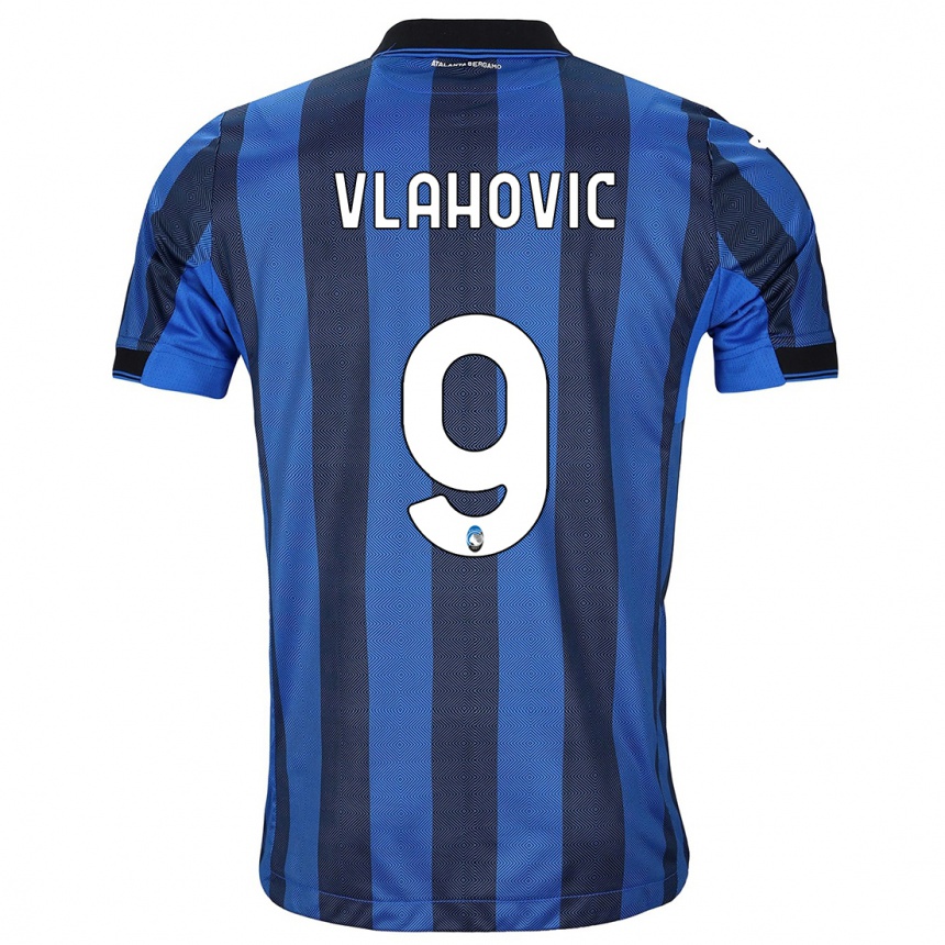 Hombre Fútbol Camiseta Vanja Vlahovic #9 Azul Negro 1ª Equipación 2023/24 México