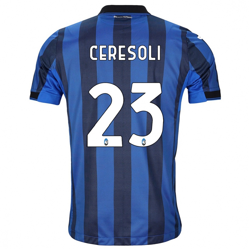 Hombre Fútbol Camiseta Andrea Ceresoli #23 Azul Negro 1ª Equipación 2023/24 México