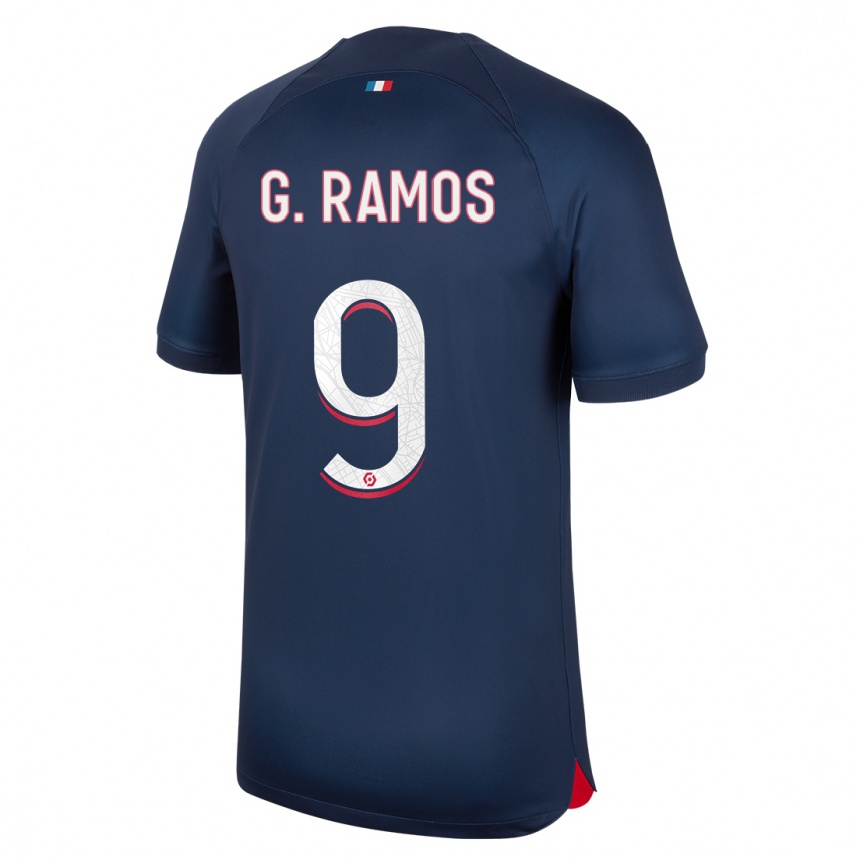 Hombre Fútbol Camiseta Goncalo Ramos #9 Azul Rojo 1ª Equipación 2023/24 México