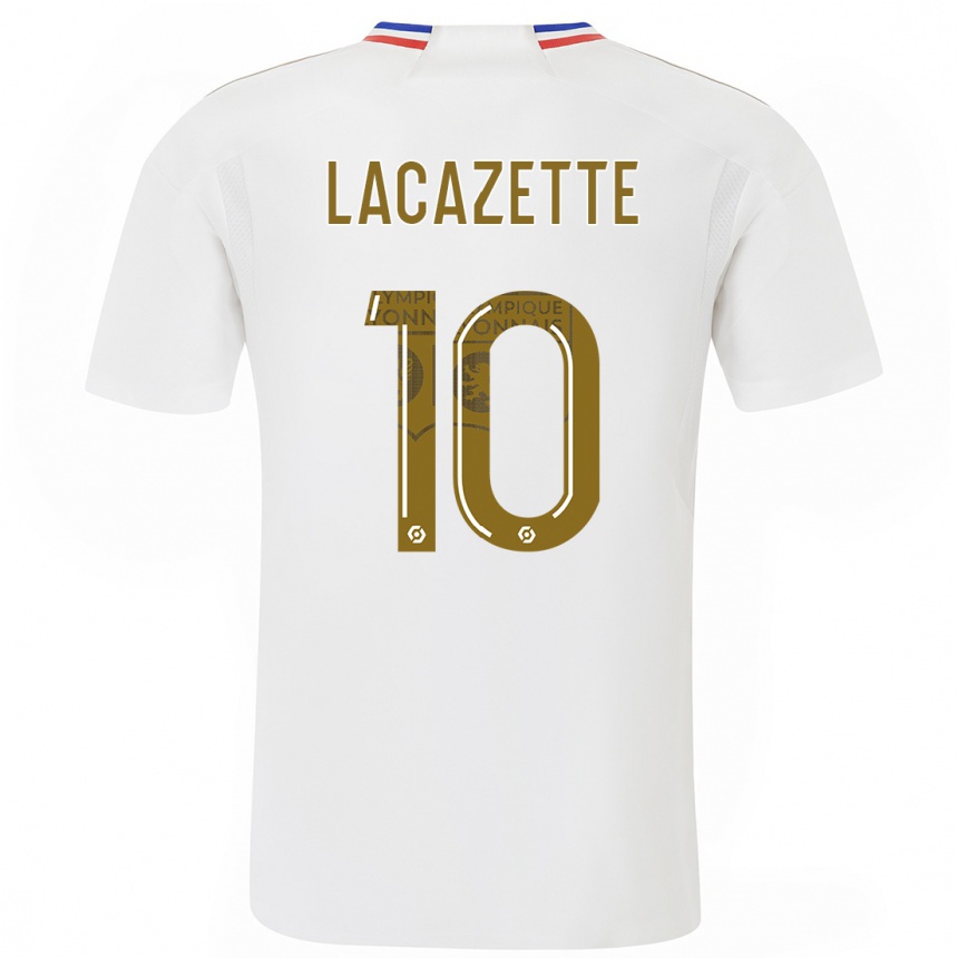 Hombre Fútbol Camiseta Alexandre Lacazette #10 Blanco 1ª Equipación 2023/24 México