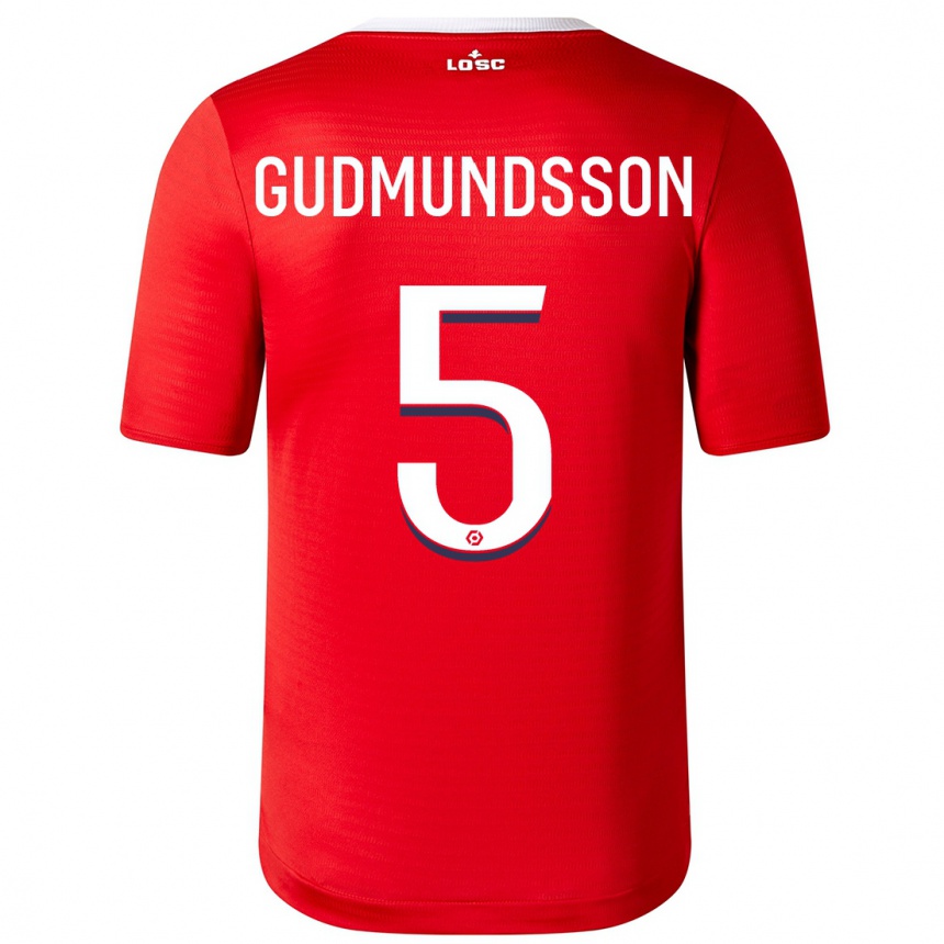 Hombre Fútbol Camiseta Gabriel Gudmundsson #5 Rojo 1ª Equipación 2023/24 México