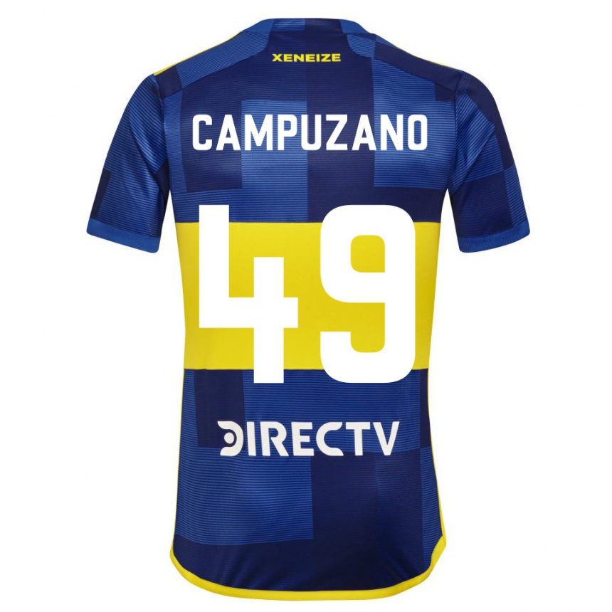 Hombre Fútbol Camiseta Jorman Campuzano #49 Azul Oscuro Amarillo 1ª Equipación 2023/24 México