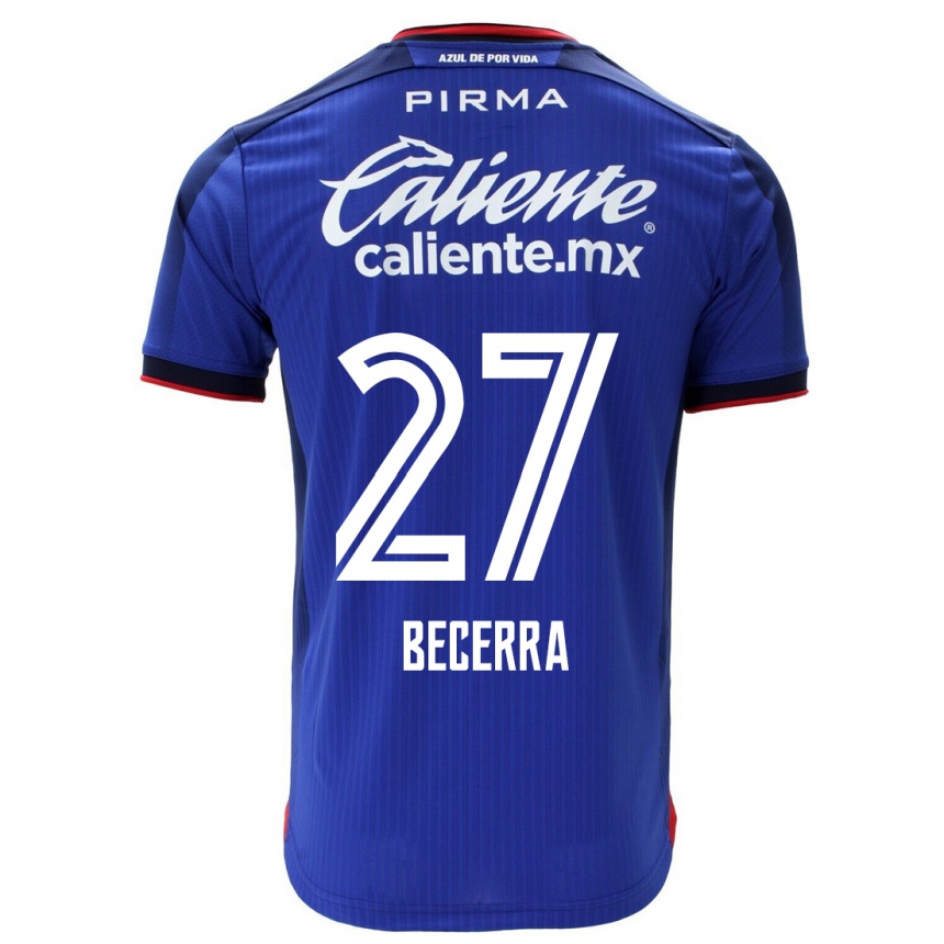 Hombre Fútbol Camiseta Ana Becerra #27 Azul 1ª Equipación 2023/24 México