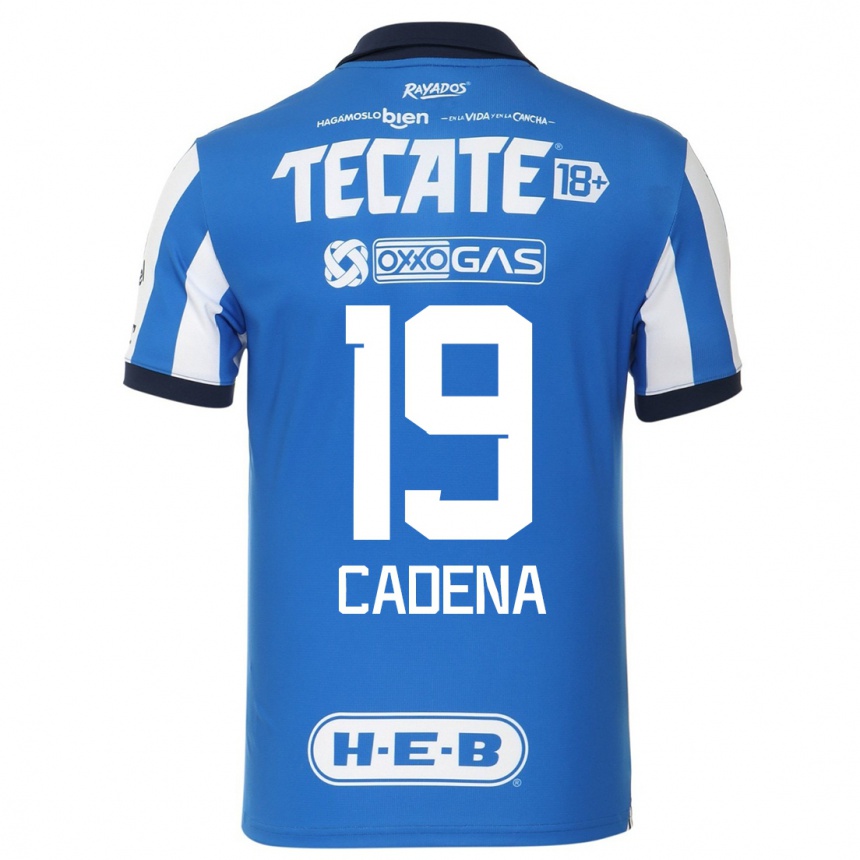 Hombre Fútbol Camiseta Mariana Cadena #19 Azul Blanco 1ª Equipación 2023/24 México