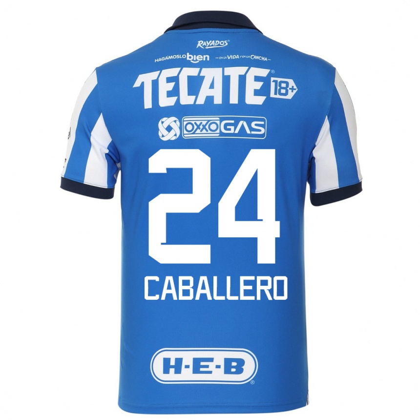 Hombre Fútbol Camiseta Mariana Caballero #24 Azul Blanco 1ª Equipación 2023/24 México