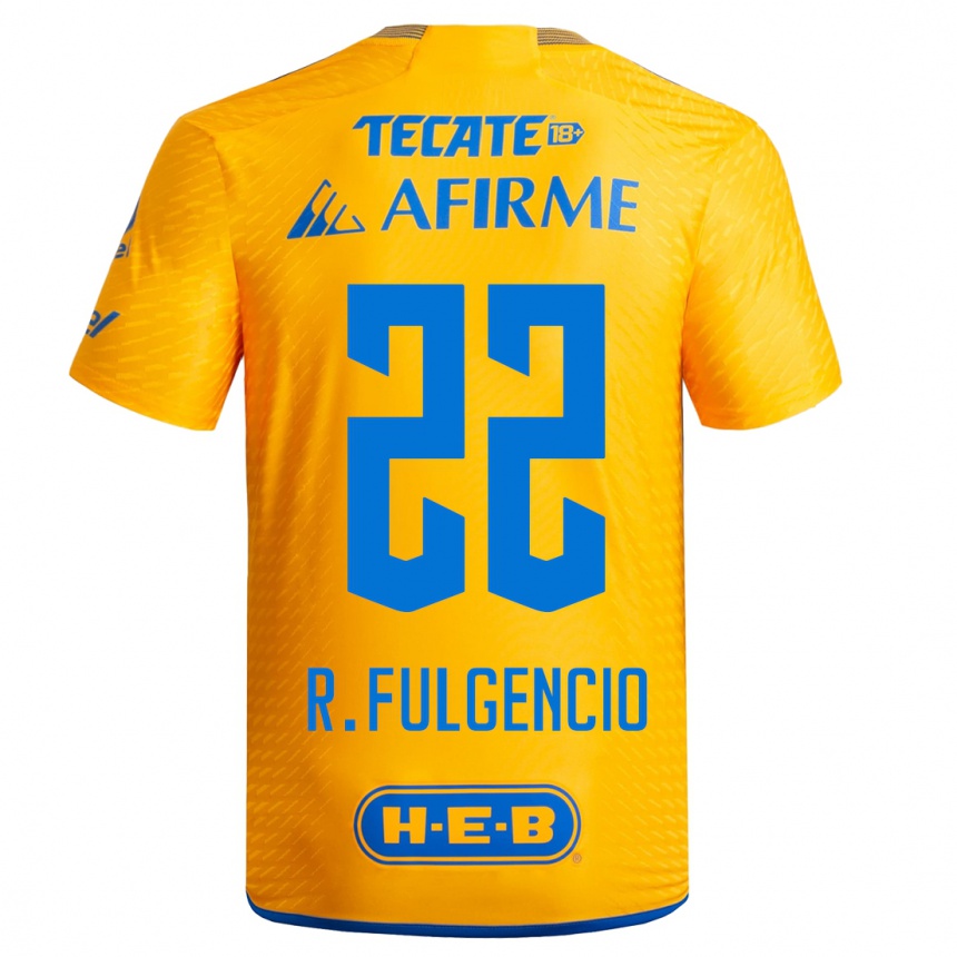 Hombre Fútbol Camiseta Raymundo Fulgencio #22 Amarillo 1ª Equipación 2023/24 México