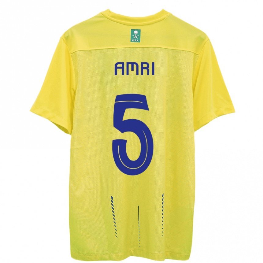 Hombre Fútbol Camiseta Abdulelah Al-Amri #5 Amarillo 1ª Equipación 2023/24 México