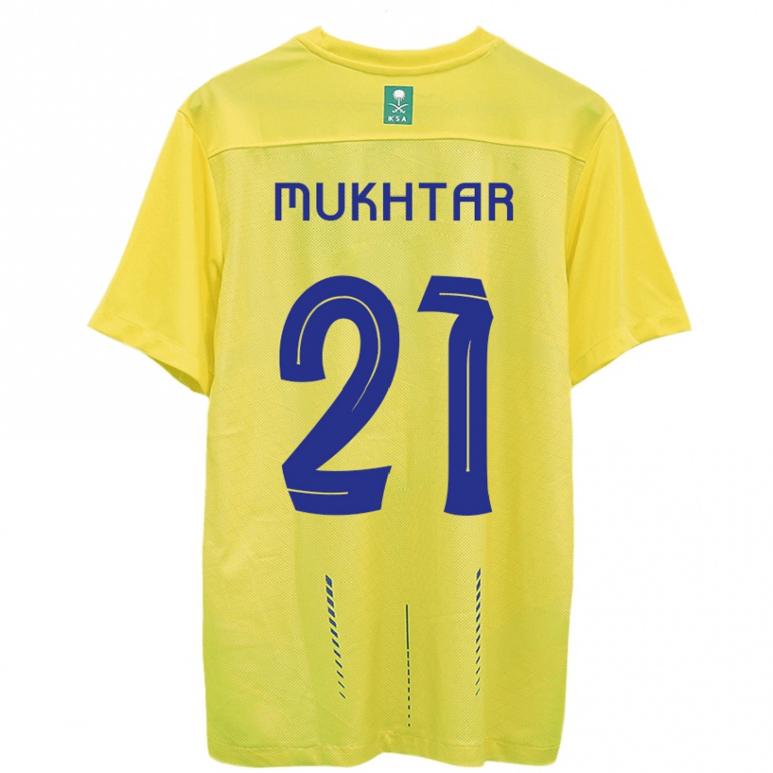 Hombre Fútbol Camiseta Mukhtar Ali #21 Amarillo 1ª Equipación 2023/24 México