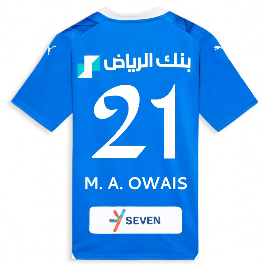 Hombre Fútbol Camiseta Mohammed Al-Owais #21 Azul 1ª Equipación 2023/24 México