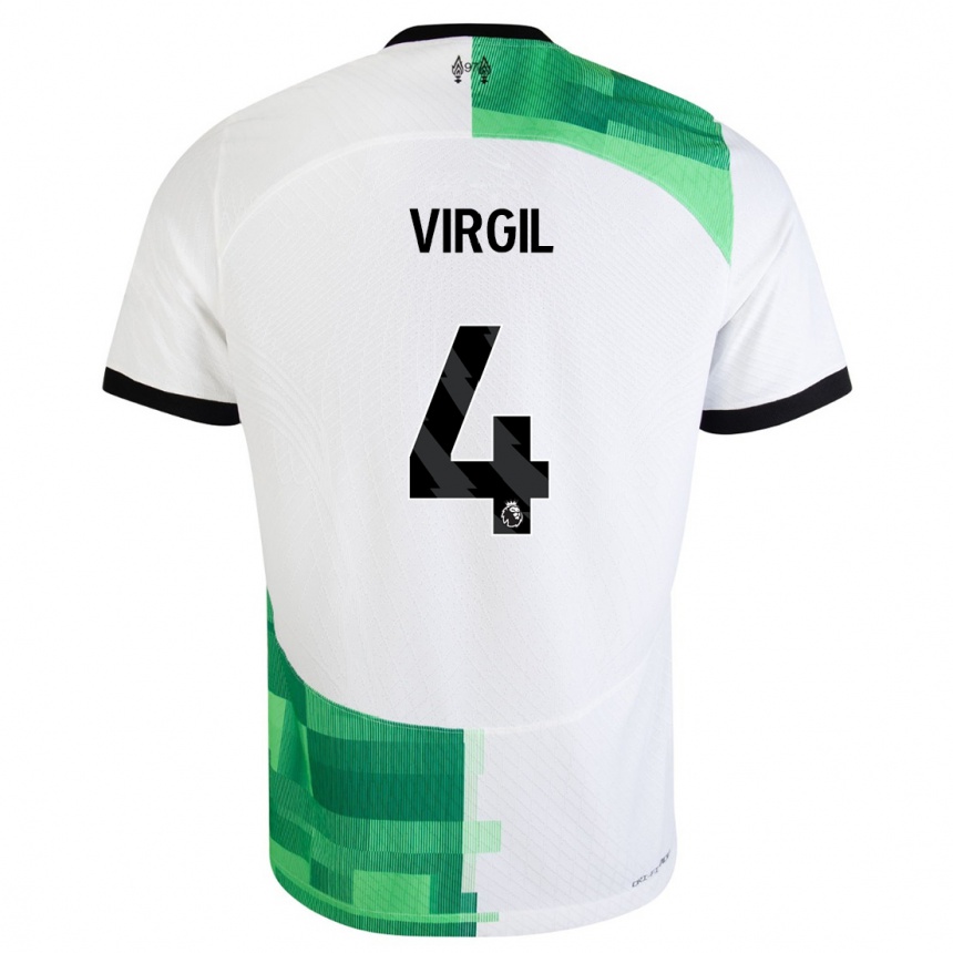 Hombre Fútbol Camiseta Virgil Van Dijk #4 Blanco Verde 2ª Equipación 2023/24 México