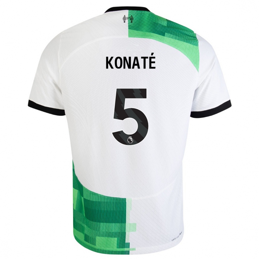 Hombre Fútbol Camiseta Ibrahima Konate #5 Blanco Verde 2ª Equipación 2023/24 México