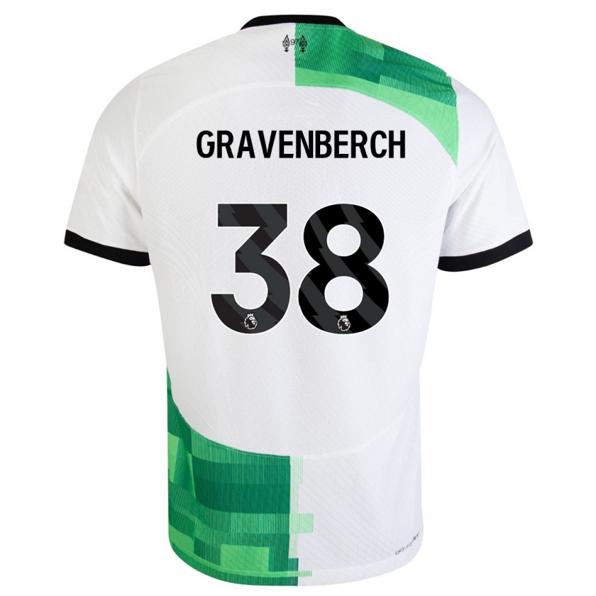 Hombre Fútbol Camiseta Ryan Gravenberch #38 Blanco Verde 2ª Equipación 2023/24 México