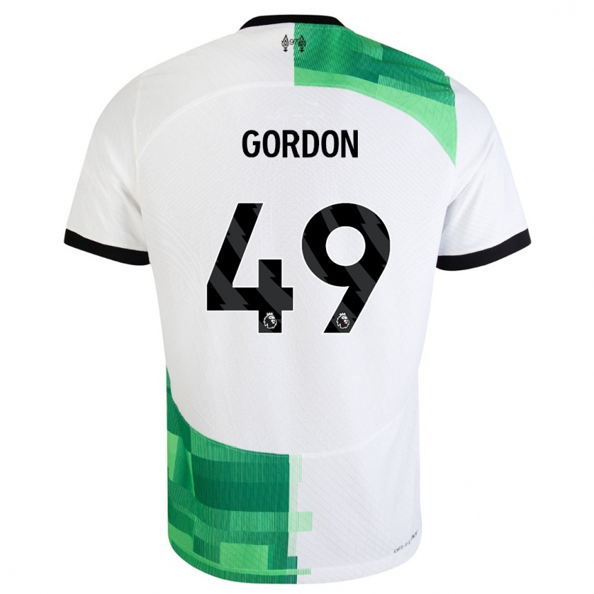 Hombre Fútbol Camiseta Kaide Gordon #49 Blanco Verde 2ª Equipación 2023/24 México