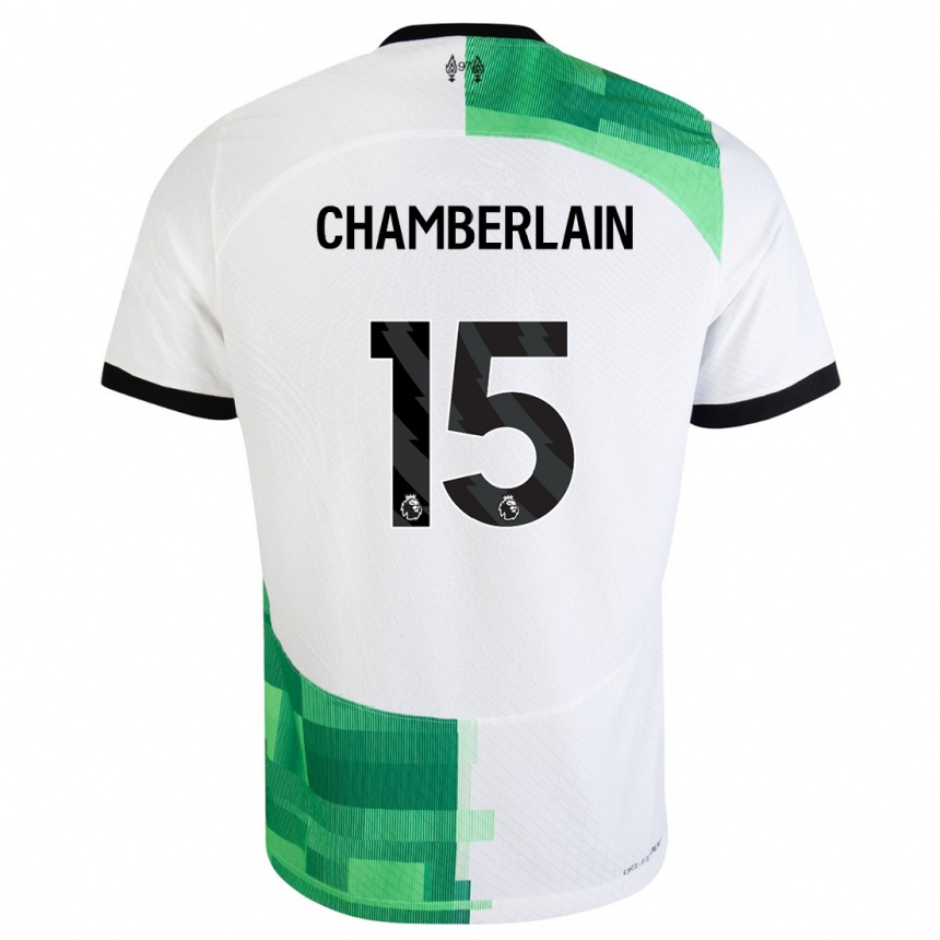 Hombre Fútbol Camiseta Alex Oxlade Chamberlain #15 Blanco Verde 2ª Equipación 2023/24 México