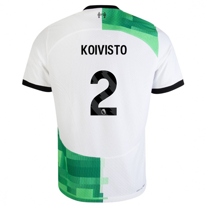 Hombre Fútbol Camiseta Emma Koivisto #2 Blanco Verde 2ª Equipación 2023/24 México