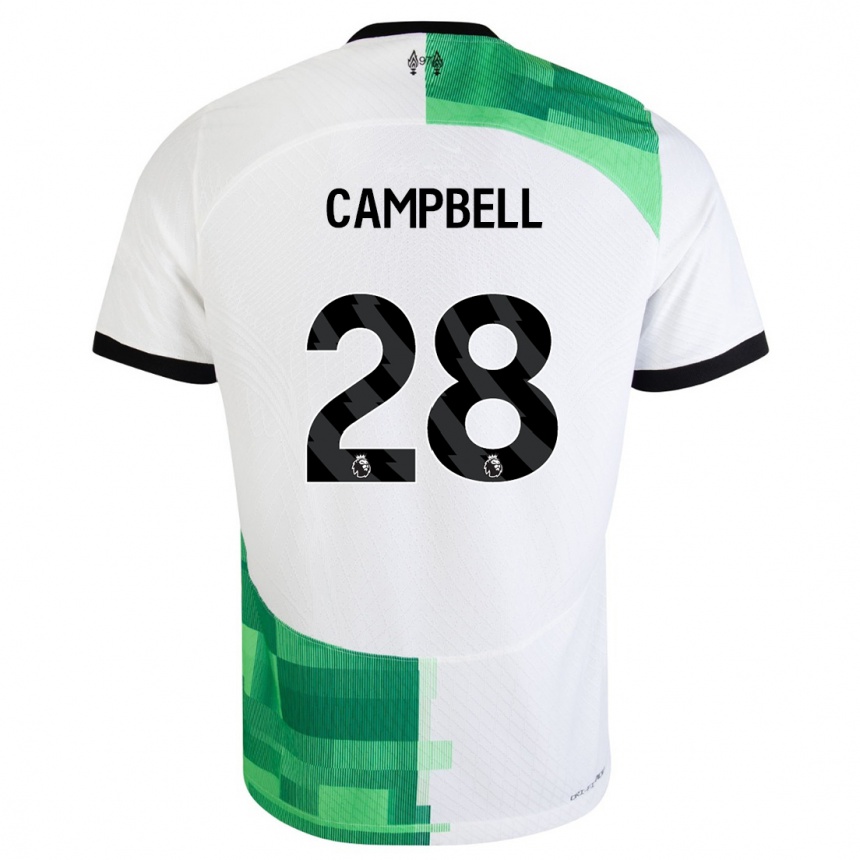 Hombre Fútbol Camiseta Megan Campbell #28 Blanco Verde 2ª Equipación 2023/24 México