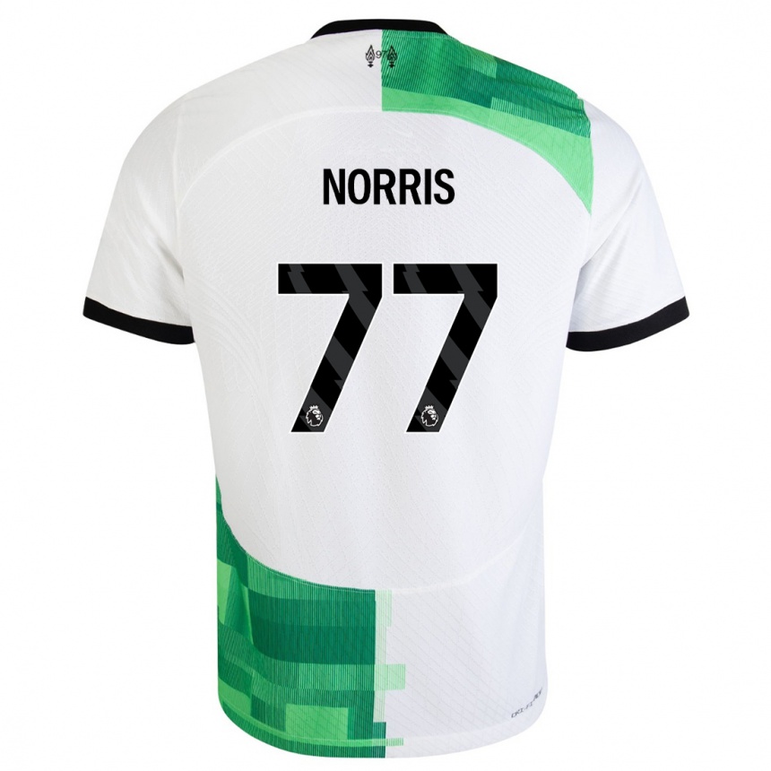 Hombre Fútbol Camiseta James Norris #77 Blanco Verde 2ª Equipación 2023/24 México