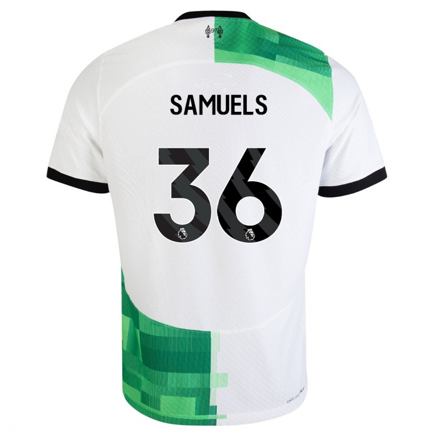 Hombre Fútbol Camiseta Kerron Samuels #36 Blanco Verde 2ª Equipación 2023/24 México