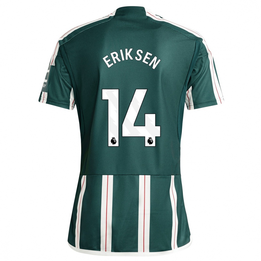 Hombre Fútbol Camiseta Christian Eriksen #14 Verde Oscuro 2ª Equipación 2023/24 México