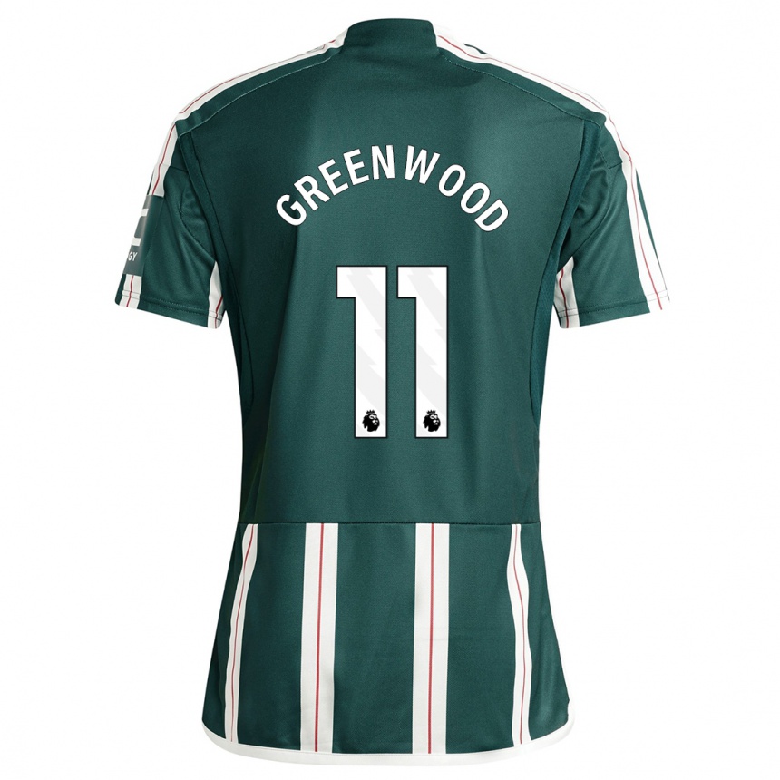 Hombre Fútbol Camiseta Mason Greenwood #11 Verde Oscuro 2ª Equipación 2023/24 México