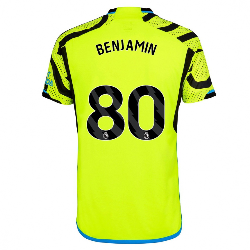 Hombre Fútbol Camiseta Omari Benjamin #80 Amarillo 2ª Equipación 2023/24 México